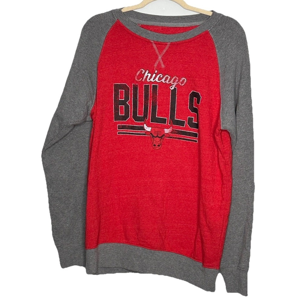 Fanatics Chicago Bulls Mens Large NBA Pullover  Crewneck‎ Sweatshirt Fleece Red